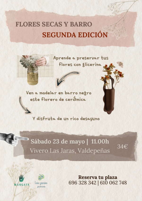 taller cerámica flores