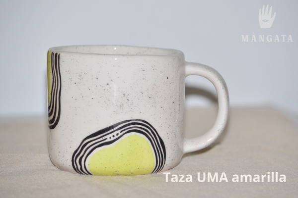 taza ceramica UMA amarilla