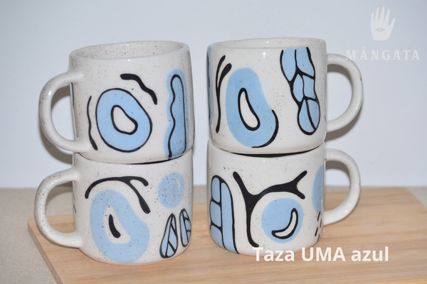 taza ceramica UMA azul