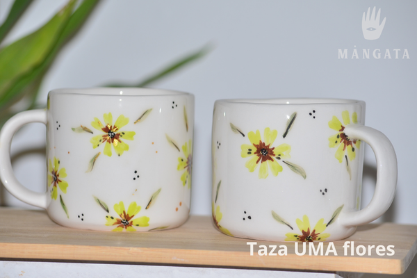 taza ceramica UMA flores