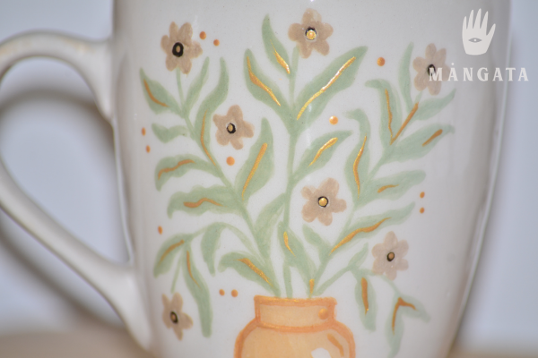 taza cerámica ramo de flores