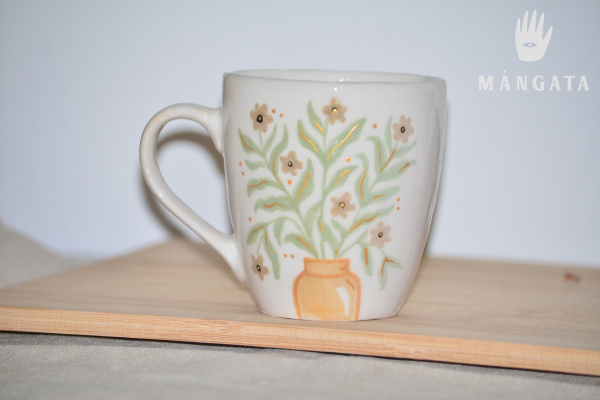 taza cerámica ramo de flores