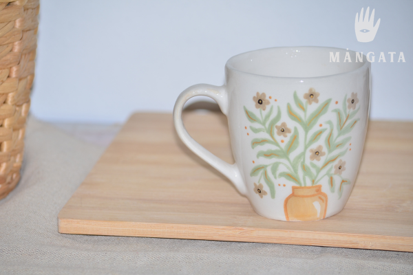 taza cerámica ramo de flores