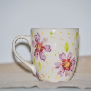 taza cerámica floreada